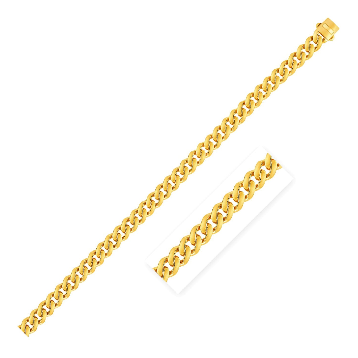 14k Yellow Gold Polished Miami Cuban Chain Necklace - La Markesa Jewelry