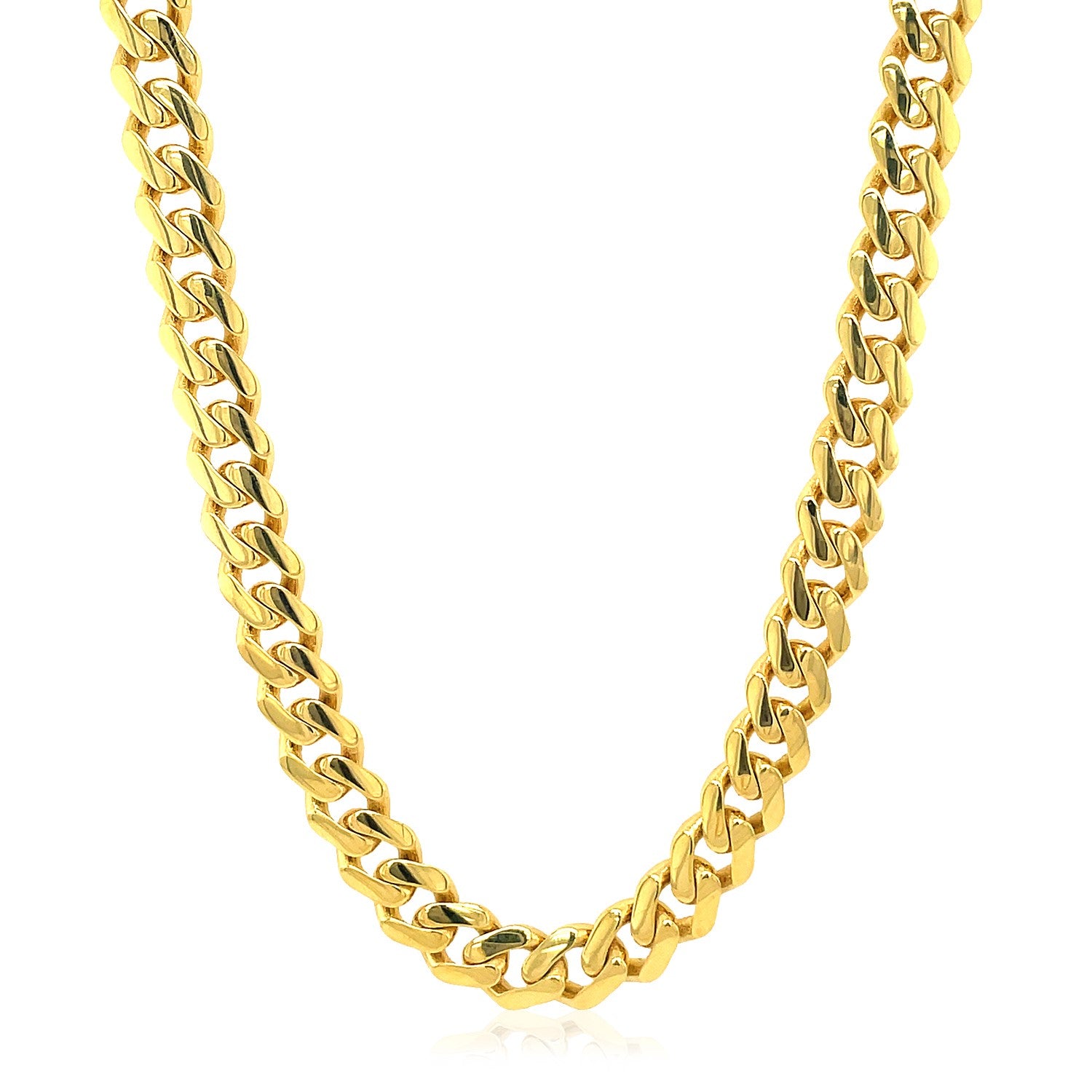 14k Yellow Gold Polished Miami Cuban Chain Necklace - La Markesa Jewelry