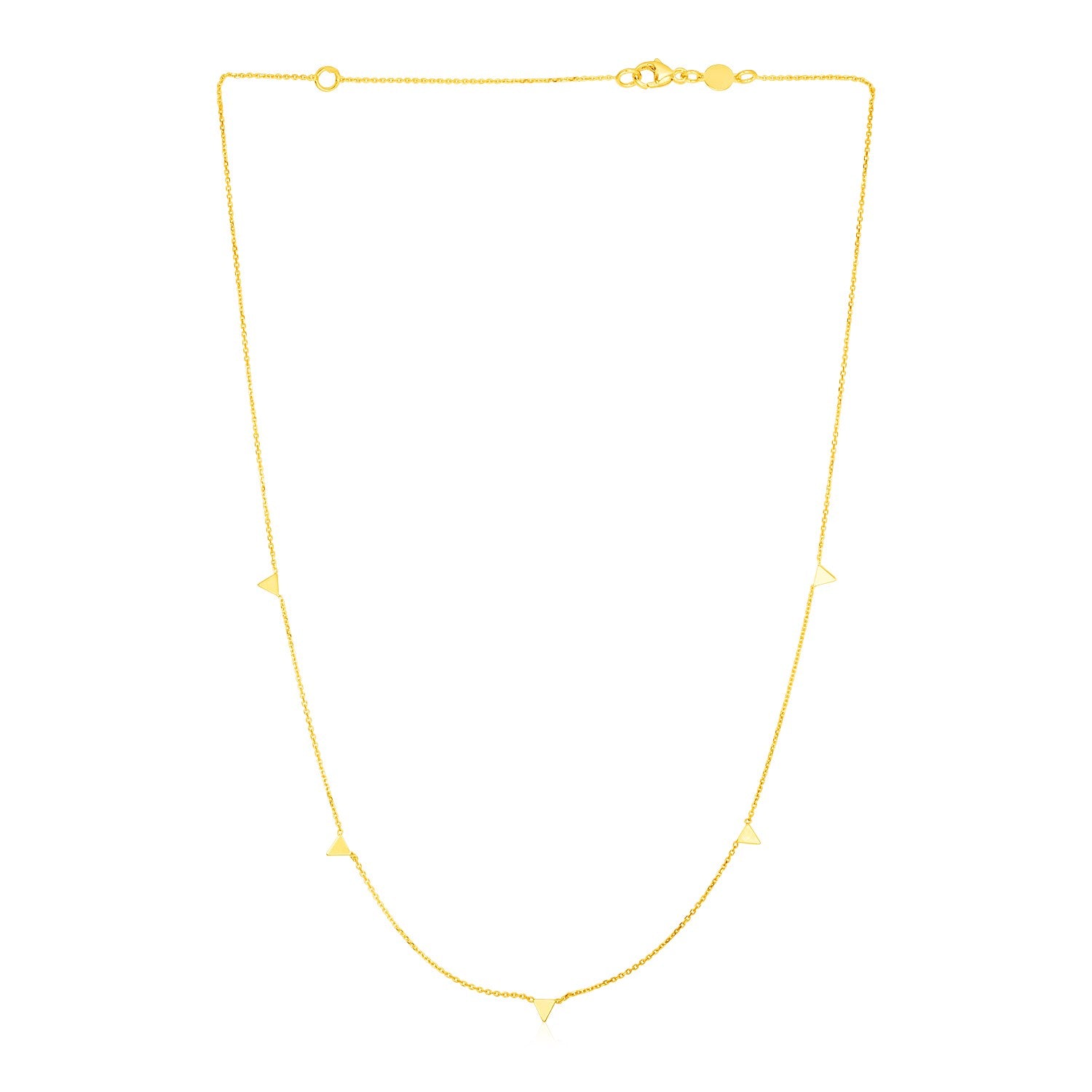 14K Yellow Gold Necklace with Triangles - La Markesa Jewelry