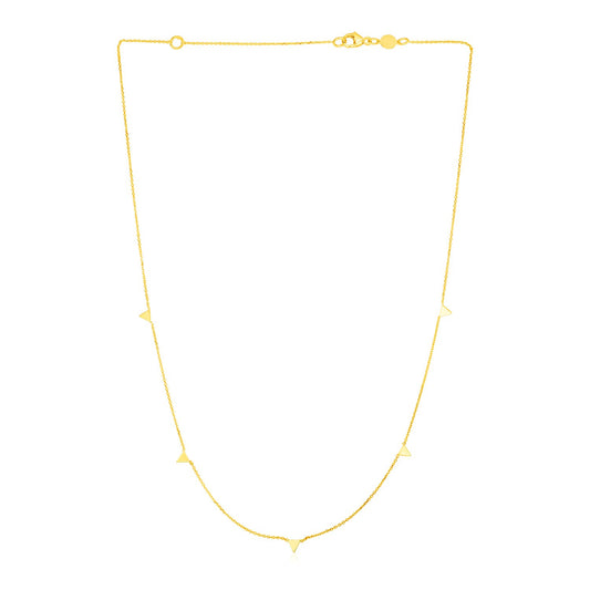 14K Yellow Gold Necklace with Triangles - La Markesa Jewelry