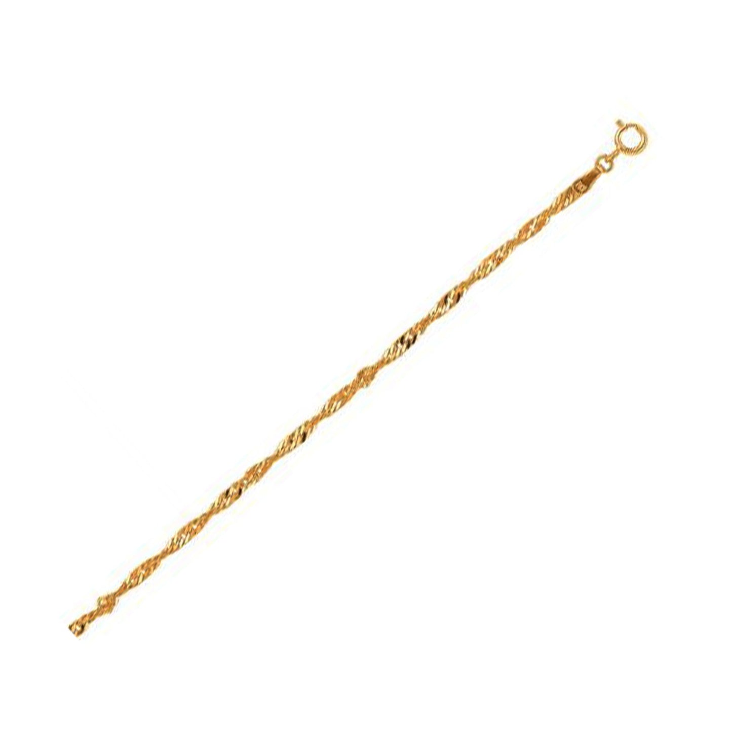 10k Yellow Gold Singapore Anklet 2.2mm - La Markesa Jewelry