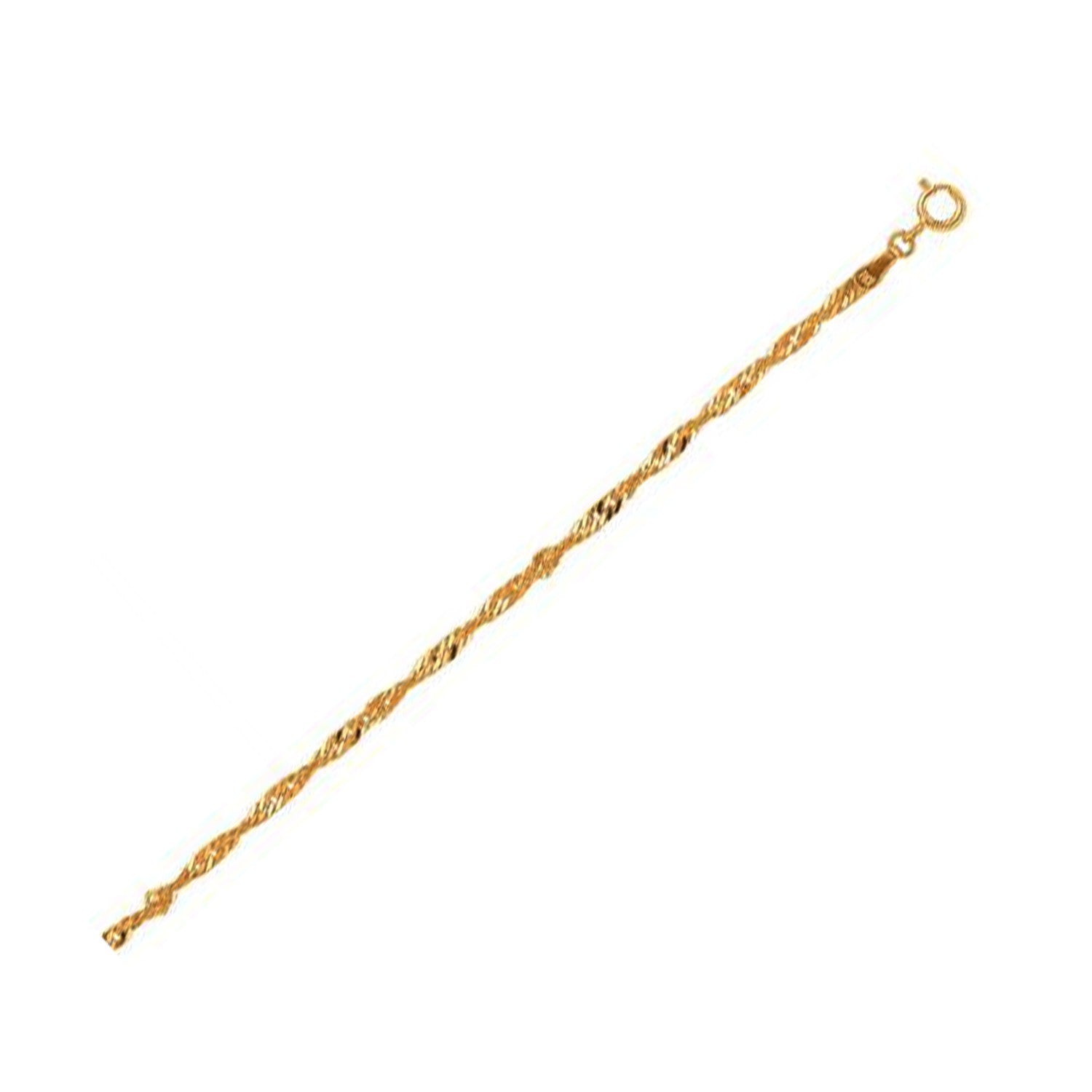 10k Yellow Gold Singapore Anklet 2.2mm - La Markesa Jewelry