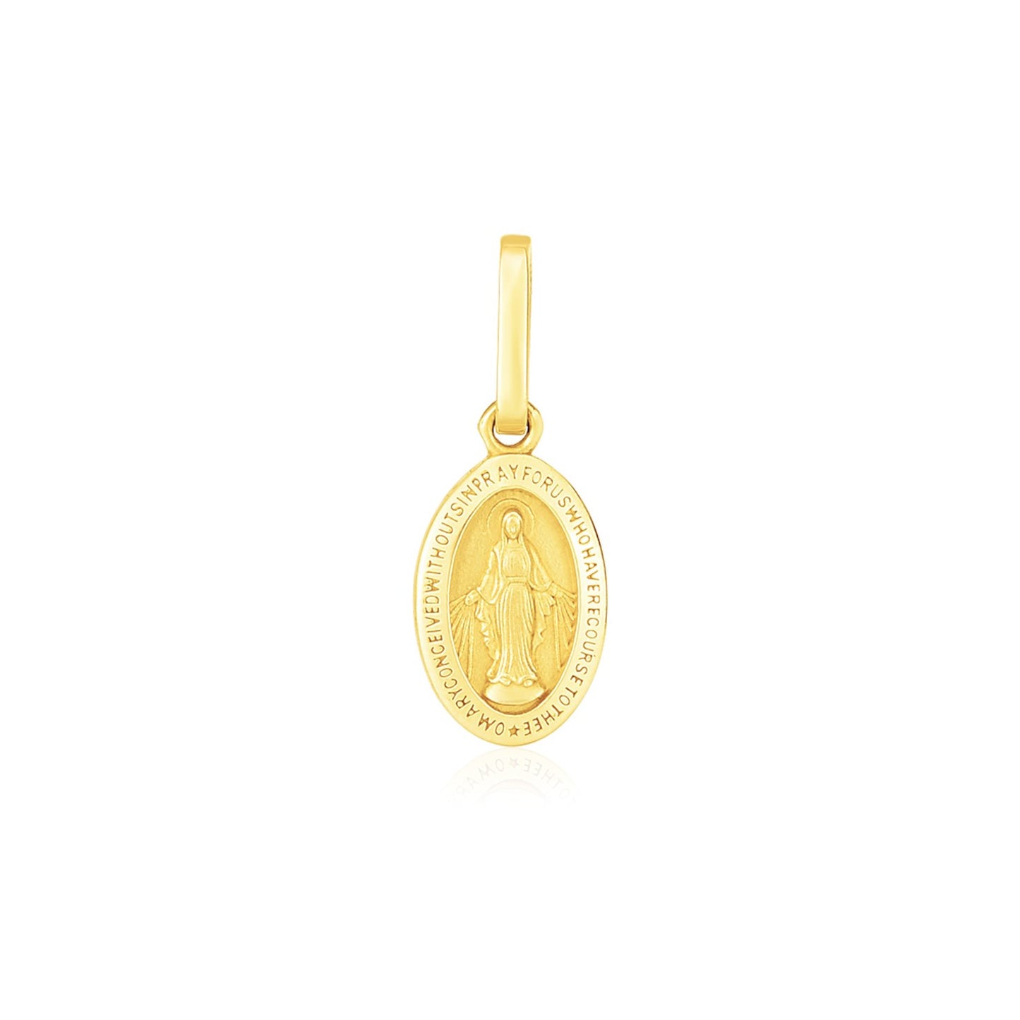 14k Yellow Gold Oval Religious Medal Pendant - La Markesa Jewelry