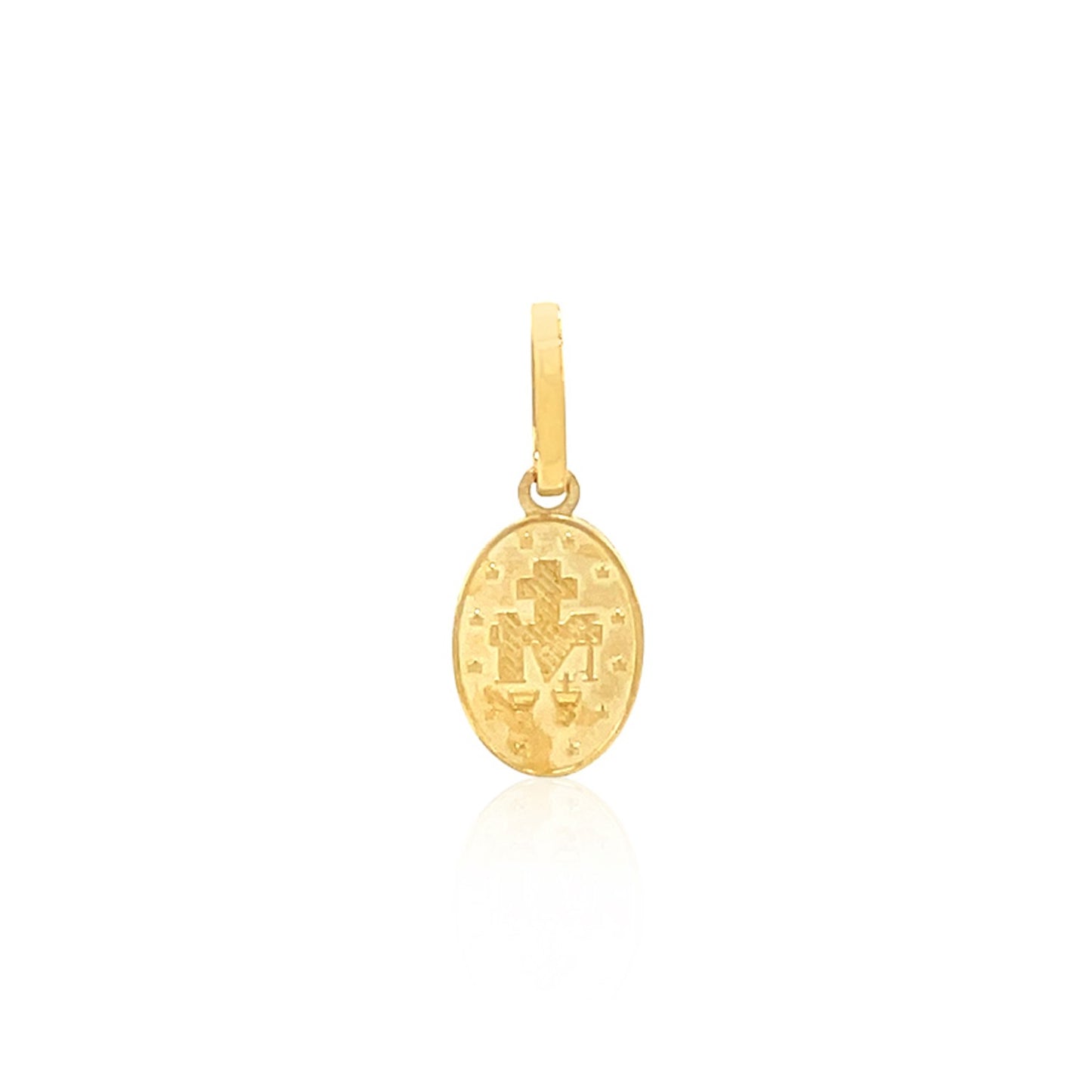 14k Yellow Gold Oval Religious Medal Pendant - La Markesa Jewelry