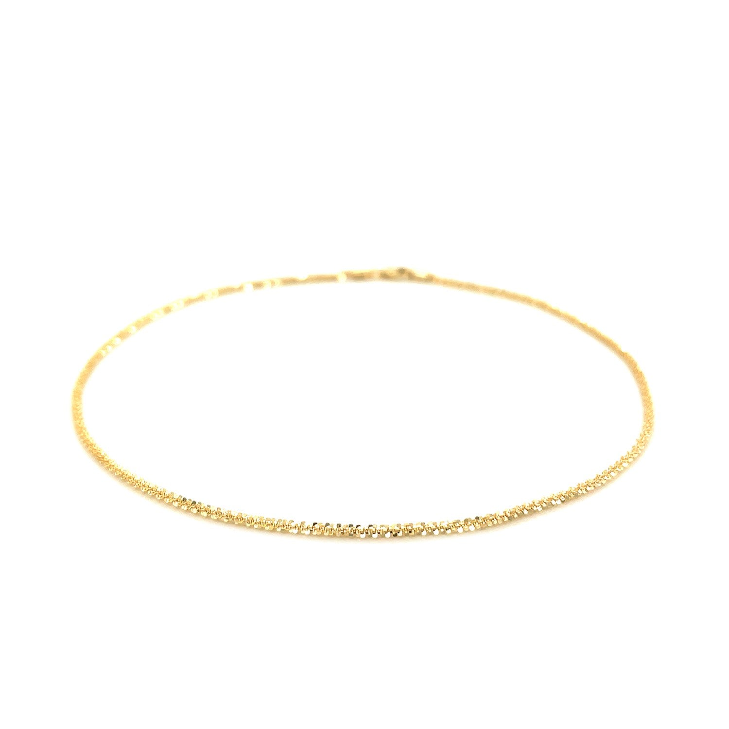 10k Yellow Gold Sparkle Anklet 1.5mm - La Markesa Jewelry