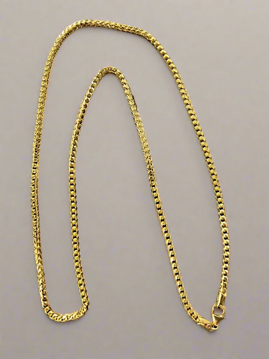 14K Solid Gold 3.5MM Franco Chain 22 inches