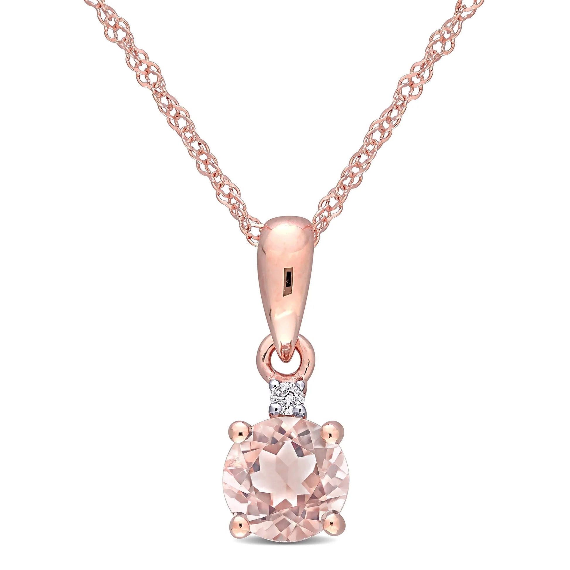 Women'S Morganite 10K Rose Gold Necklace